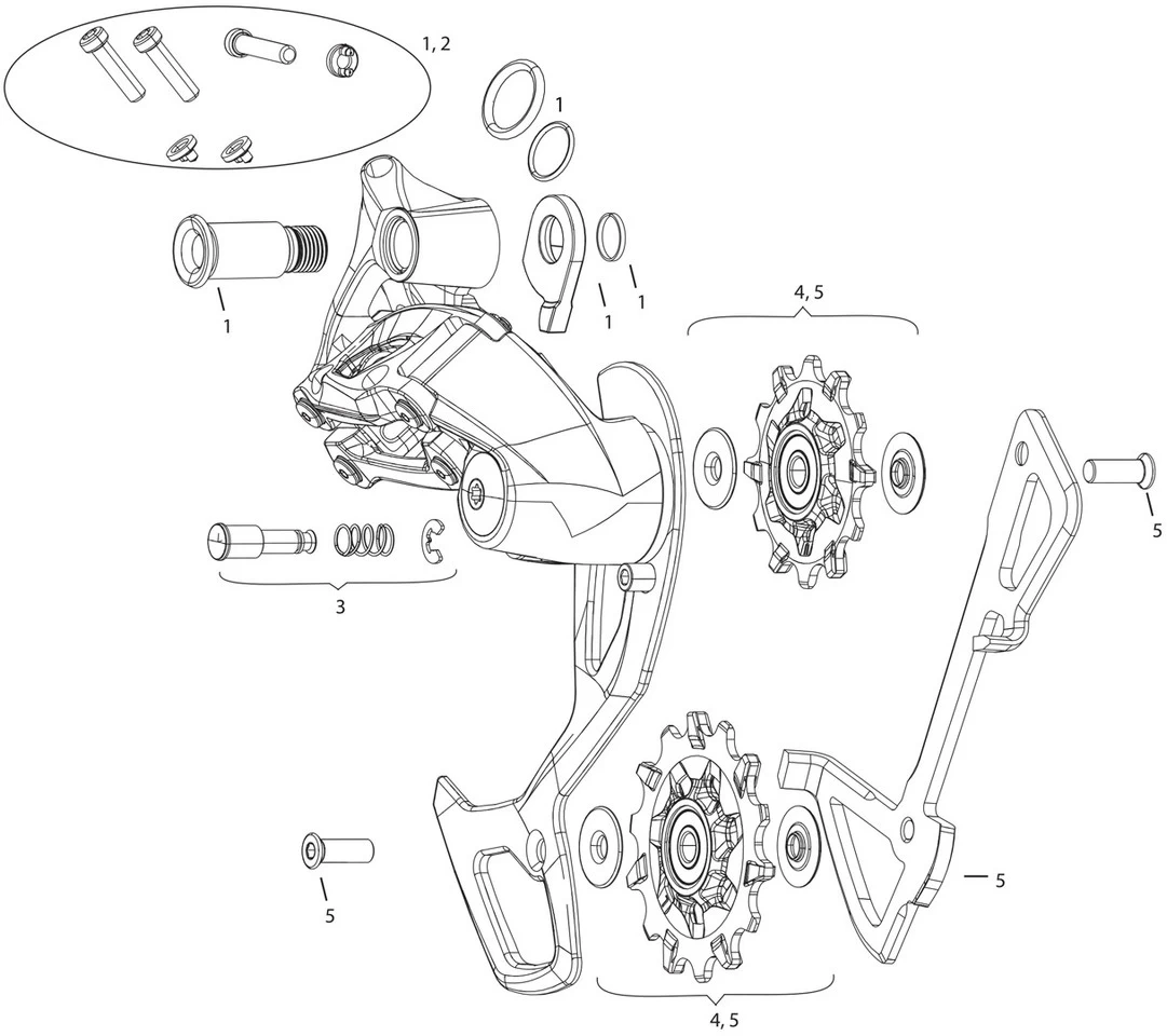 SRAM GX 2x11-speed Type 2.1 Rear Derailleur Spare Parts 3 SRAM GX 2x11-speed Type 2.1 Rear Derailleur Spare Parts